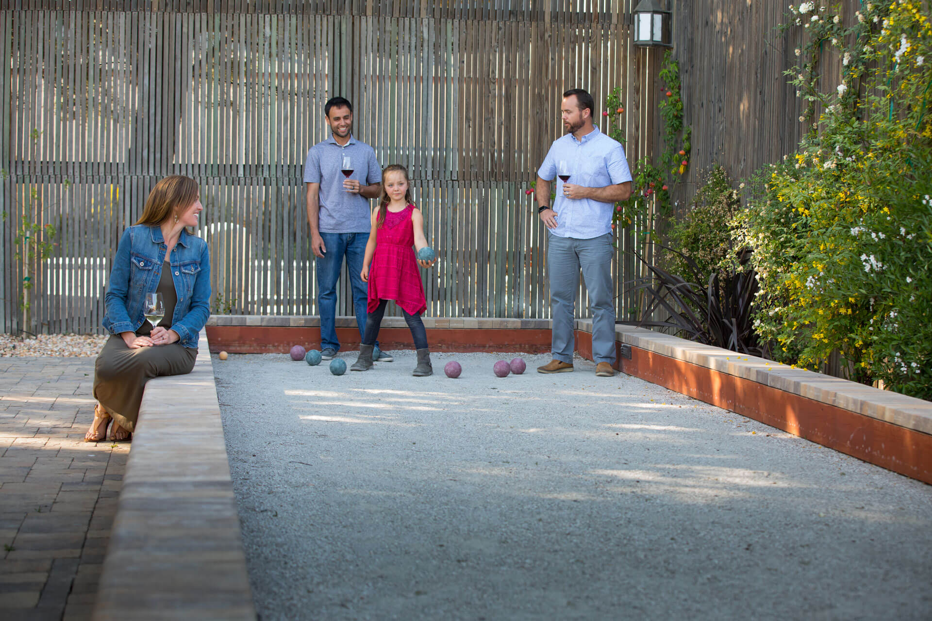 Play in the bocce court