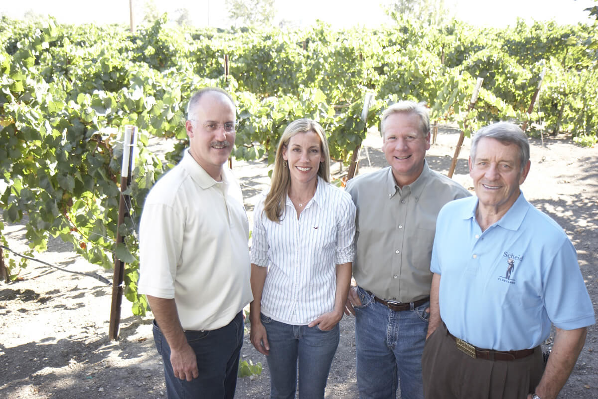 Gang of Four in front of the vineyard