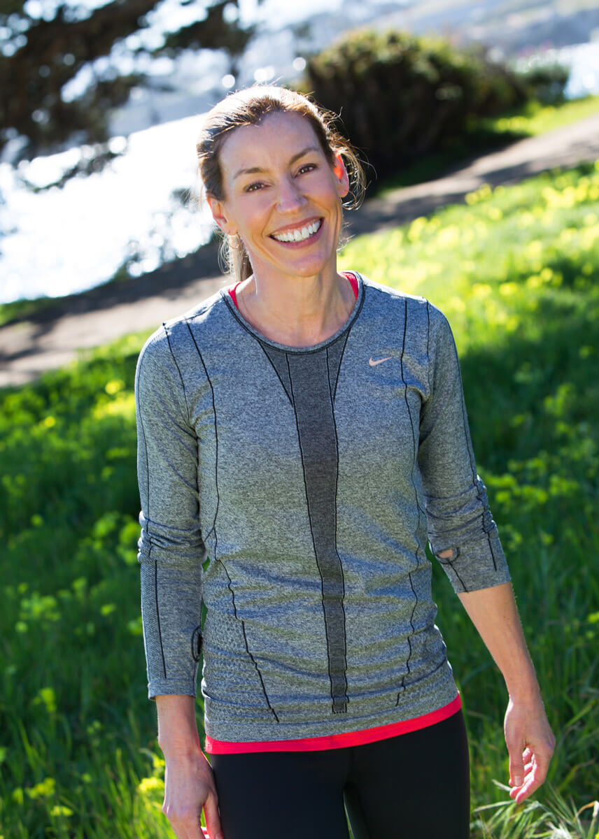 Heidi Scheid with a smile after a jog