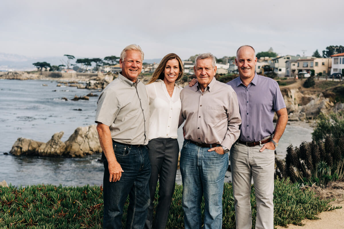 Scheid Gang of Four on a cliff overlooking the sea